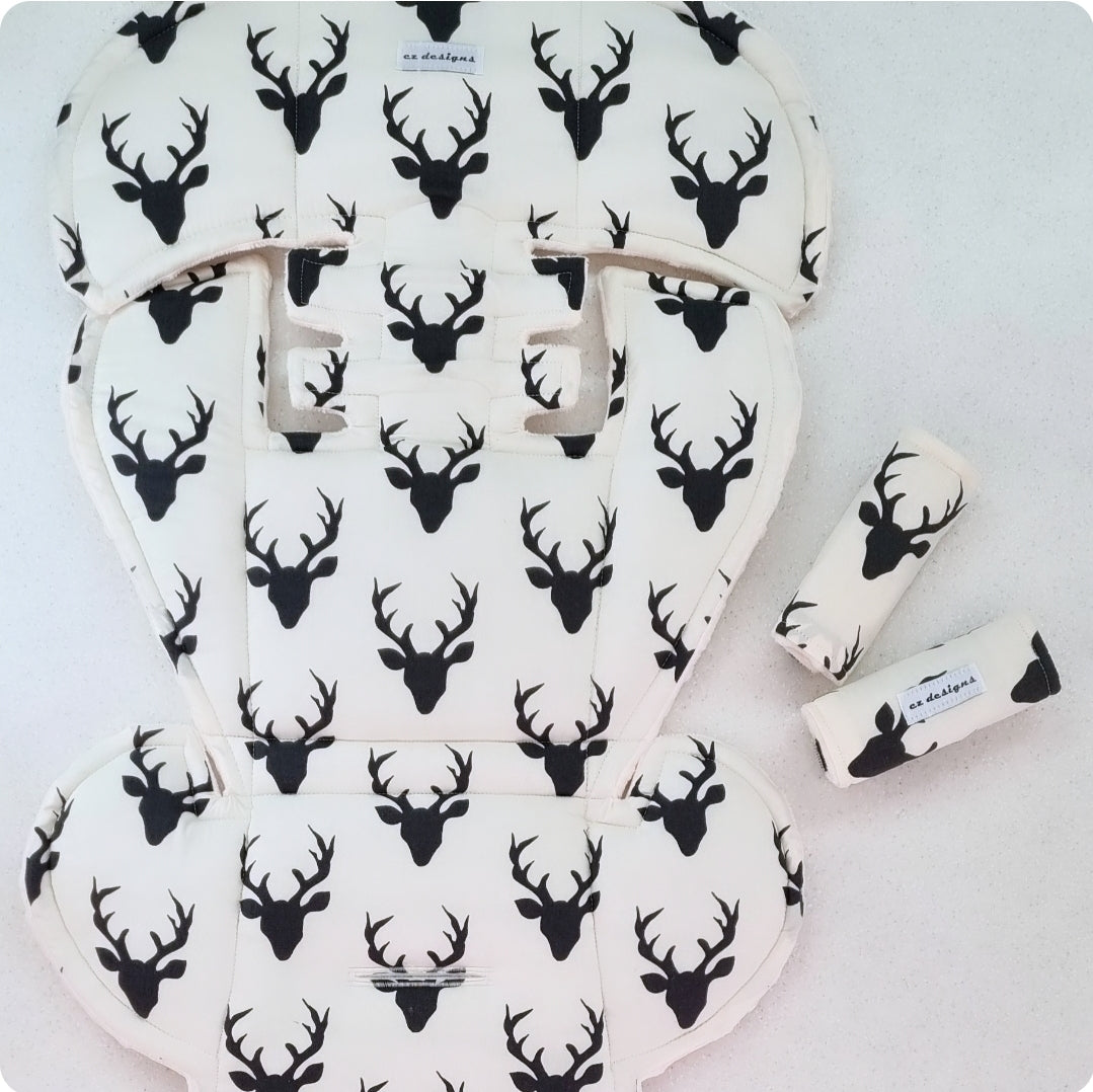 Black and White Deer Ultimate Universal Pram Liner