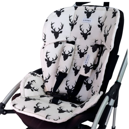 Black and White Deer Ultimate Universal Pram Liner