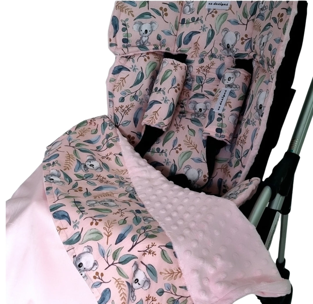 The Ultimate Universal Pram Liner- Pink Koala